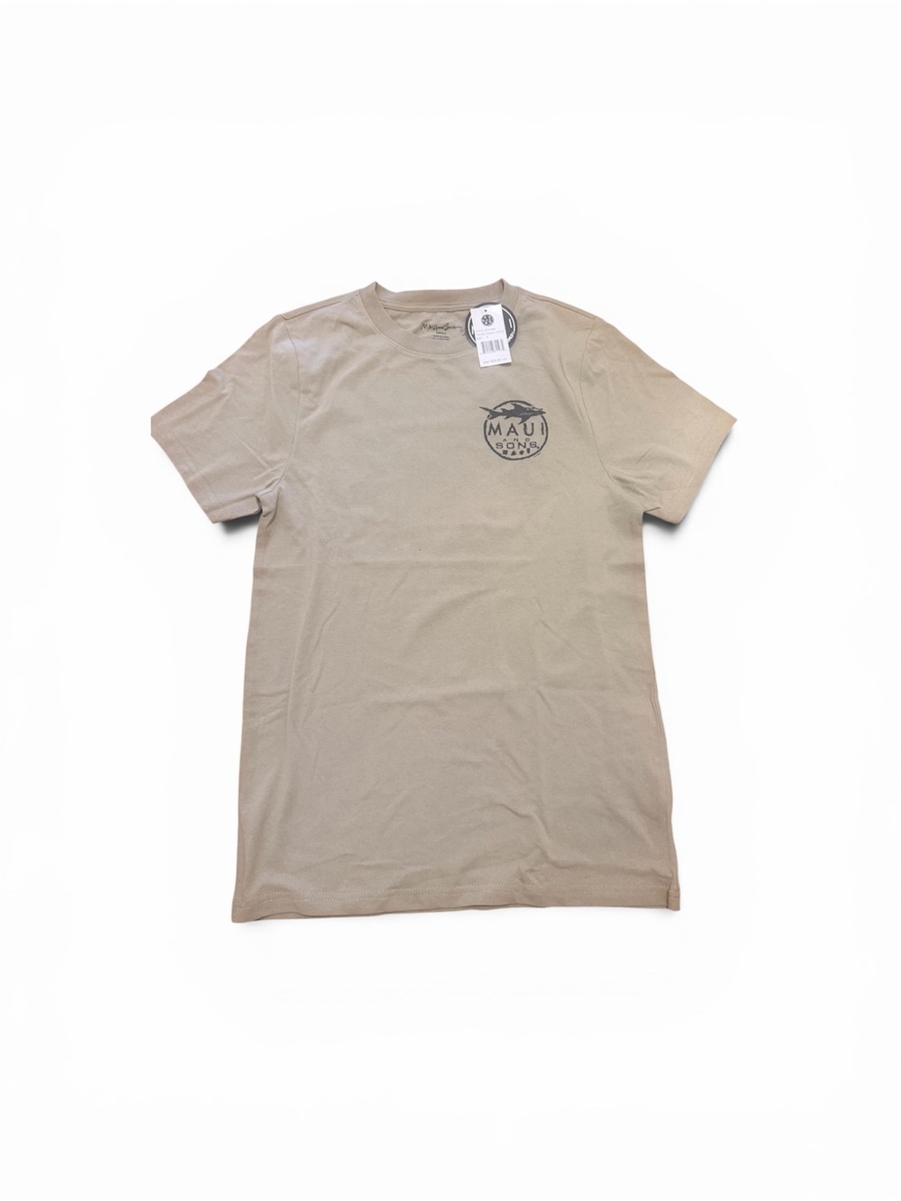 Maui and Sons Men’s Tan Logo Crewneck T-Shirt
